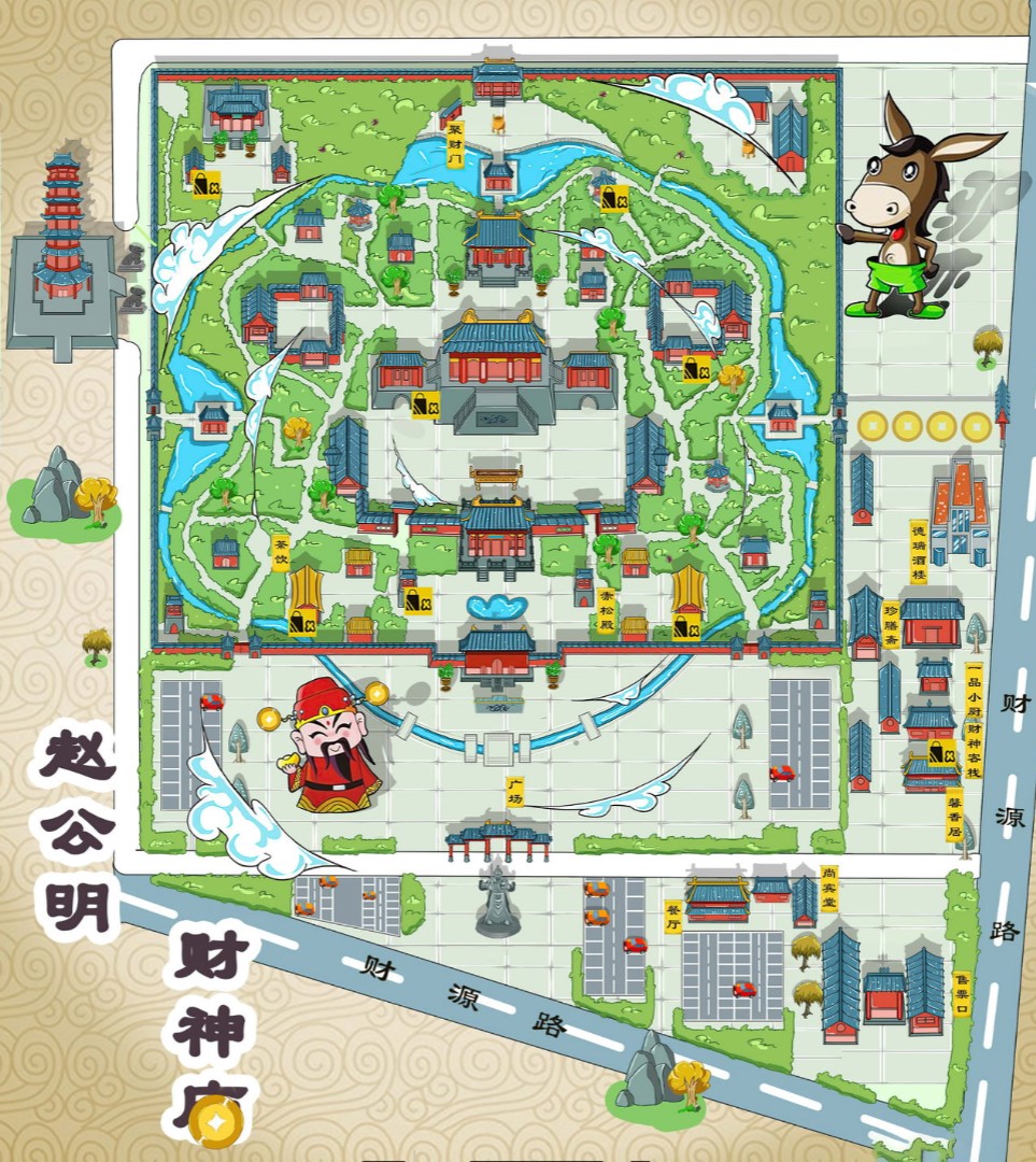 太谷寺庙类手绘地图